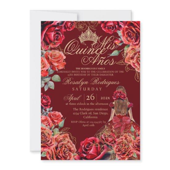 Red Quinceanera - Roses Elegant Chic Birthday