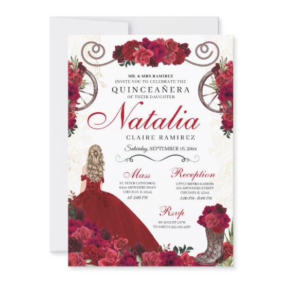 Red Ranchero Princess Quinceanera