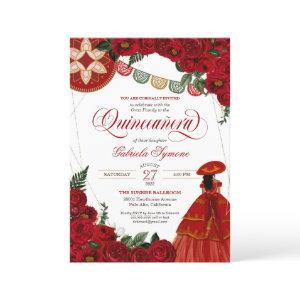 Red Rose Elegant Charra/Mariachi Dress Quinceañera