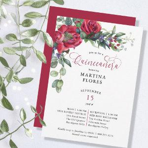 Red Rose Eucalyptus Elegant Mass and Quinceanera