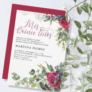 Red Rose Eucalyptus Mis Quince Anos Quinceanera