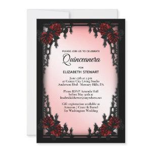 Red Rose Gothic Quinceañera Iron Gate Pink