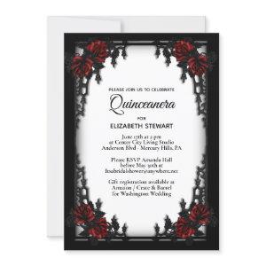 Red Rose Gothic Quinceanera Iron Gate White