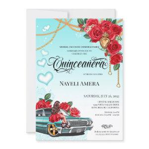 Red Rose Lowrider Chola Chicano Quinceanera