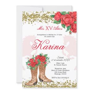Red Rose Mexican Charra 15 Quinceanera
