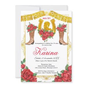 Red Rose Mexican Charra 15 Quinceanera