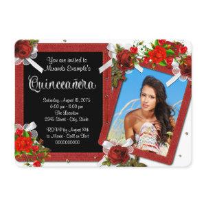 Red Rose Photo Quinceanera