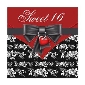 Red Rose Red Black White Sweet 16 Birthday Party