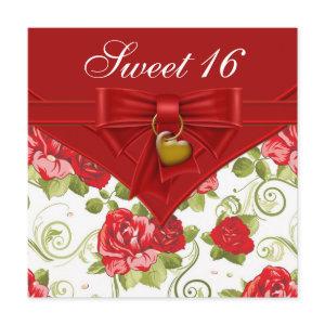 Red Rose Red Gold Sweet Sixteen Birthday Party