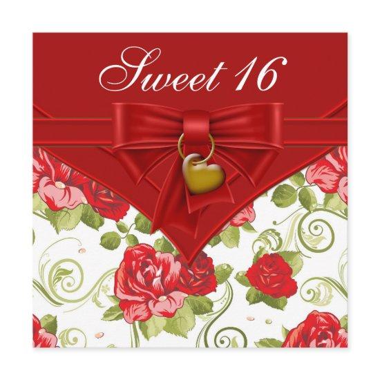 Red Rose Red Gold Sweet Sixteen Birthday Party