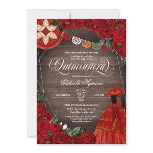 Red Rose Rustic Charra/Mariachi Dress Quinceañera