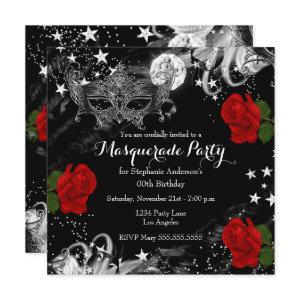Red Rose Starry Magical Night Masquerade Party