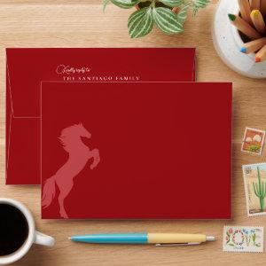 Red Rose Vaquera Country Western Charro Envelope