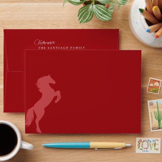 Red Rose Vaquera Country Western Charro Envelope