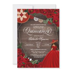 Red Rose Western Charra Mariachi Quinceañera
