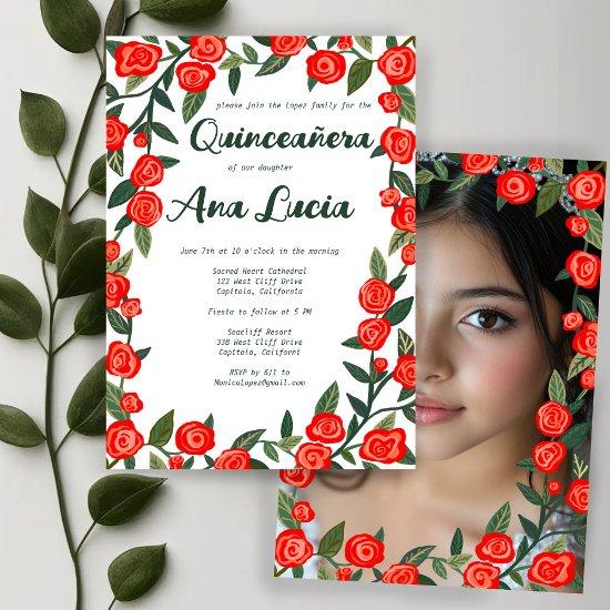 Red Roses CUSTOM Photo Quinceañera
