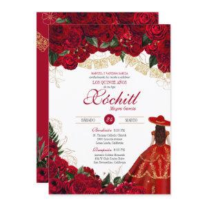 Red Roses Elegant Charro Quinceanera