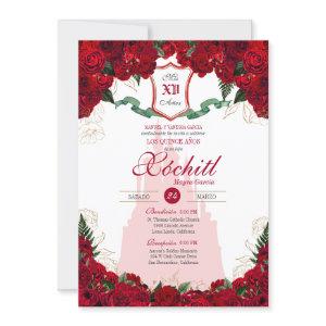 Red Roses Elegant Princess Royalty Quinceanera
