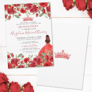 Red Roses Floral Quinceanera