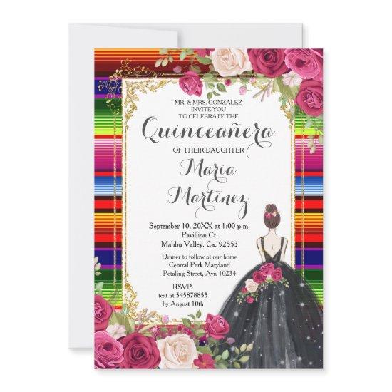 Red Roses Flowers Quinceañera Birthday
