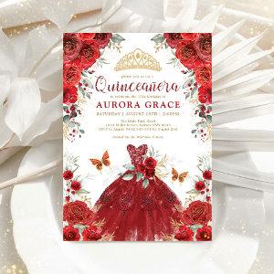 Red Roses Garden Princess Quinceañera Mis Quince