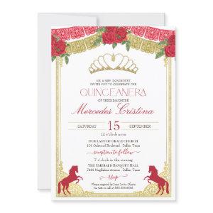 Red Roses & Gold Horses Western Charro Quince