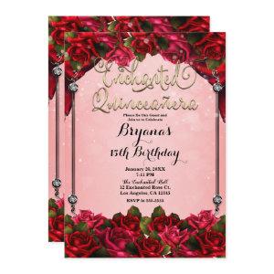 Red Roses Gold & Pink Quinceañera 15th Party