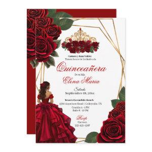 Red Roses Gold Quinceañera
