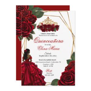 Red Roses Gold Quinceañera