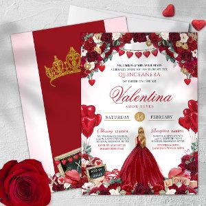 Red Roses Sweet 15 Valentine's Quinceanera