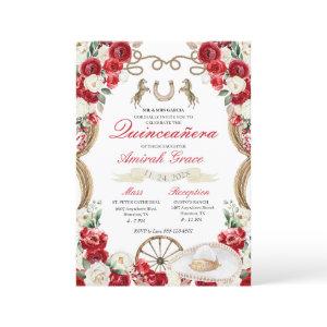 Red Roses Western Charro Cowgirl Quinceañera