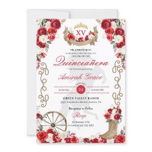 Red Roses Western Cowgirl Quinceañera