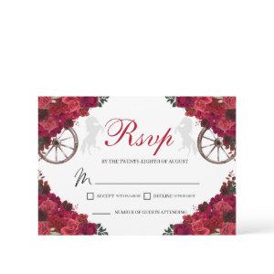 Red Roses Western Quinceanera RSVP Enclosure Card