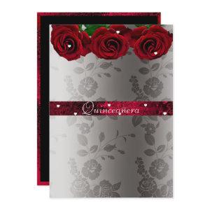 Red Roses White Hearts Quinceanera