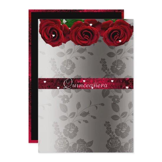 Red Roses White Hearts Quinceanera