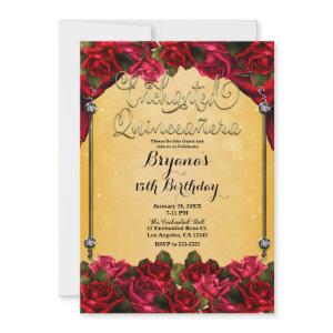 Red Roses Yellow & Gold Quinceañera 15th Party
