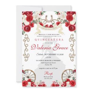 Red Rustic Western Charro Woman Quinceañera