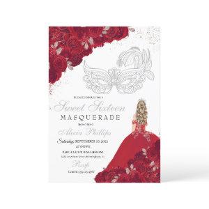 Red & Silver Glitter Sweet 16 Masquerade