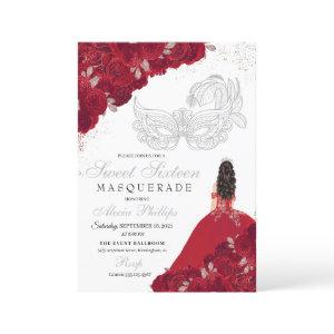 Red & Silver Glitter Sweet 16 Masquerade