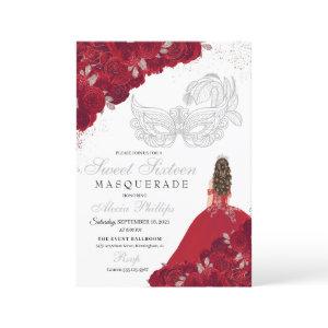 Red & Silver Glitter Sweet 16 Masquerade