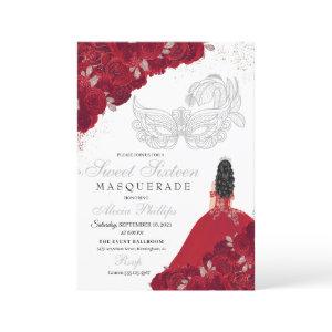 Red & Silver Glitter Sweet 16 Masquerade