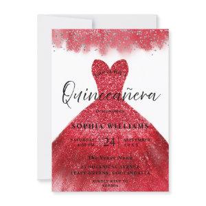 Red Sparkle Dress Quinceanera Party