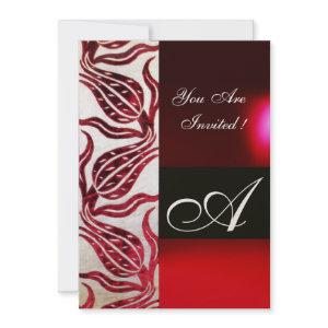 RED VELVET TULIP MONOGRAM Burgundy Champagne White