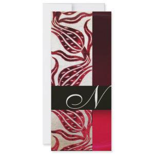 RED VELVET TULIP MONOGRAM Burgundy Champagne White