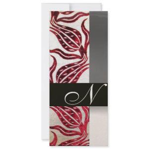 RED VELVET TULIP MONOGRAM Burgundy White Champagne