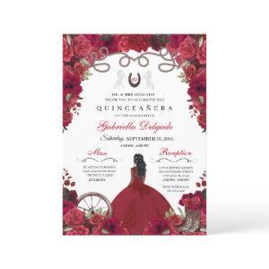 Red Western Charra Princess Ranchero Quinceanera