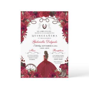 Red Western Charra Princess Ranchero Quinceanera