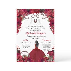 Red Western Charra Princess Ranchero Quinceanera