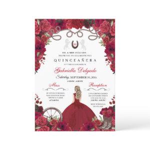 Red Western Charra Princess Ranchero Quinceanera
