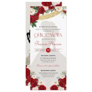 Red White Gold Blooms Papel Picado Charro Quince I